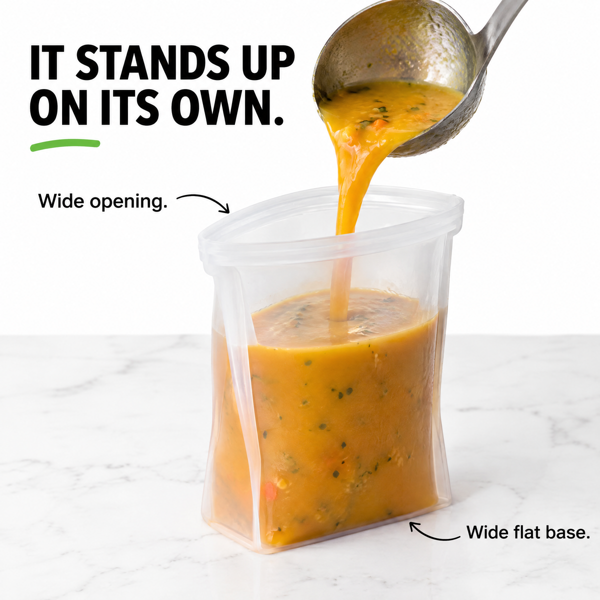 It stands up on its own
