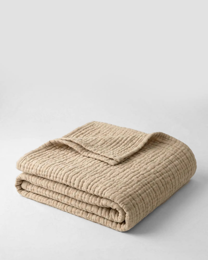 Folded cotton muslin blanket