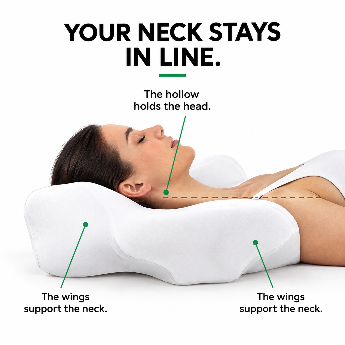 Your neck stays in line