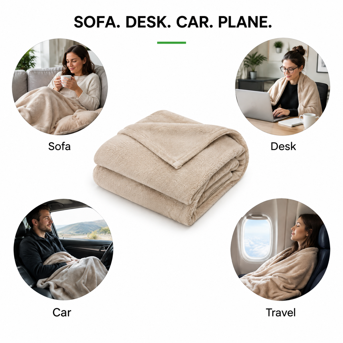 Sofa, desk, car, plane